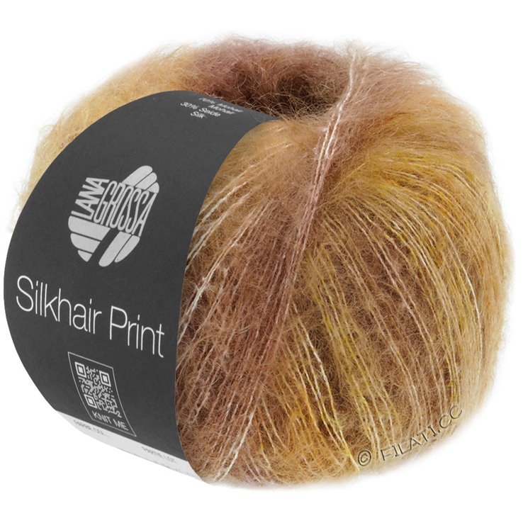 Lana Grossa SILKHAIR PRINT | 407-beige/lichtgeel/kameel/noga