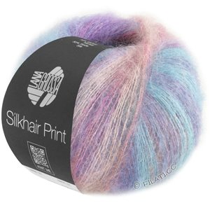Lana Grossa SILKHAIR PRINT | 426-blauw violet/bes/oudroze/taupe/donker turkoois/donker grijs