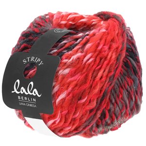 Lana Grossa STRIPY (lala BERLIN) | 09-rood/rose/bourgondisch/donker grijs/antraciet