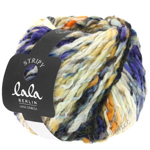 Lana Grossa STRIPY (lala BERLIN) | 12-perzik/oranje/natuur/aubergine/rose/licht grijs/zwart