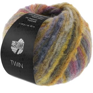 Lana Grossa TWIN 50g | 206-mosterdgeel/olijf/antieke violet/roest/grijs groen