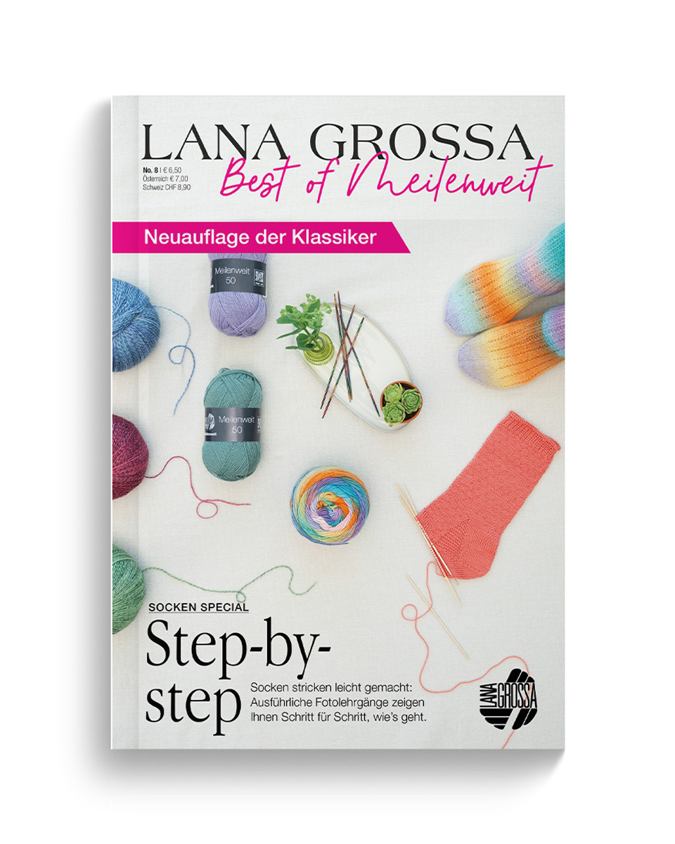 Lana Grossa MEILENWEIT No. 8 - Tijdschrift (DE) + Breibeschrijvingen (NL)