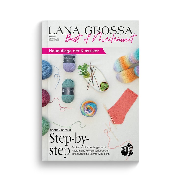 MEILENWEIT No. 8 - Tijdschrift (DE) + Breibeschrijvingen (NL) van Lana Grossa