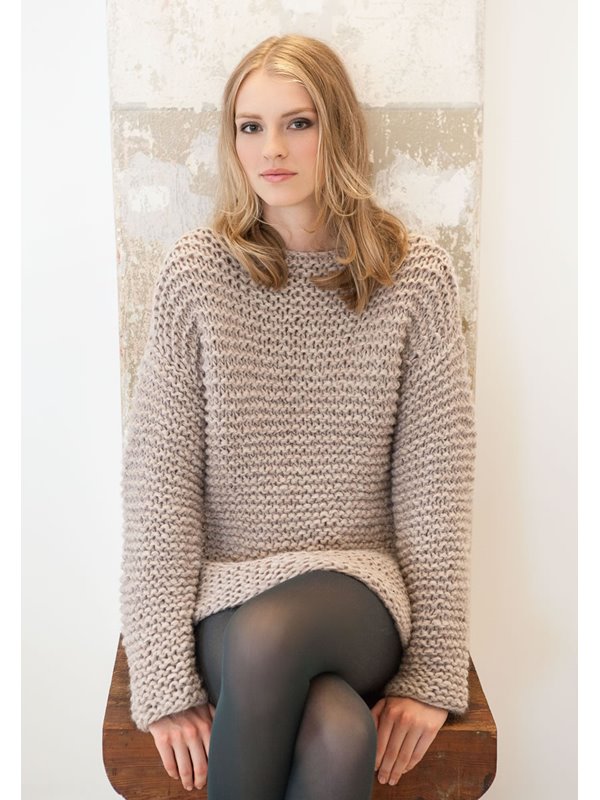 Lana Grossa TRUI IN RIBBELPATROON MET BOOTHALS Ambiente