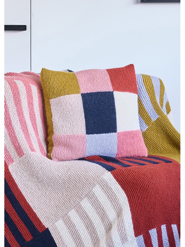 Lana Grossa KUSSENHOES IN RIBBELSTEEK EN TRICOTSTEEK MET INTARSIA Brigitte No. 2