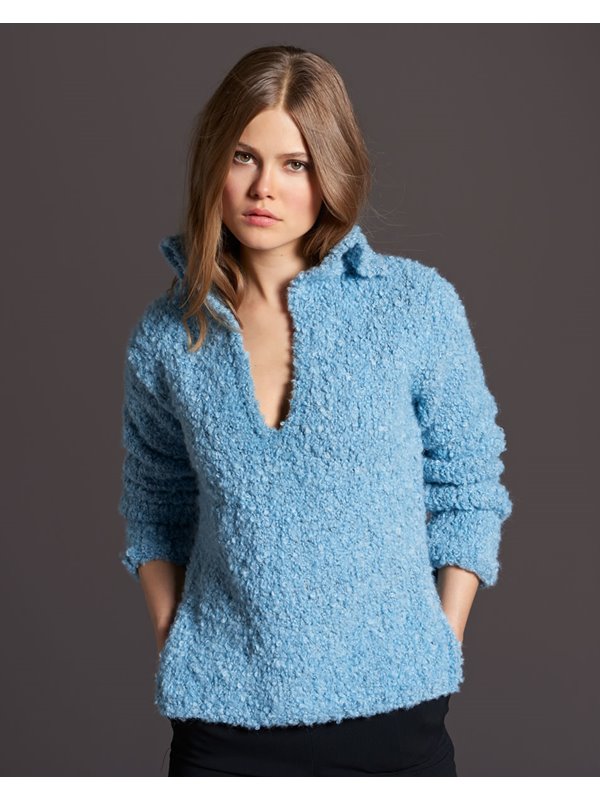 Lana Grossa TRUI MET ZIJSPLITTEN EN KRAAG Bombolo