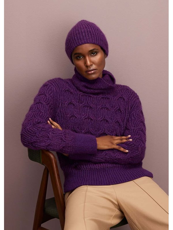 Lana Grossa TRUI IN BOORDKABELPATROON Silkhair & Ecopuno