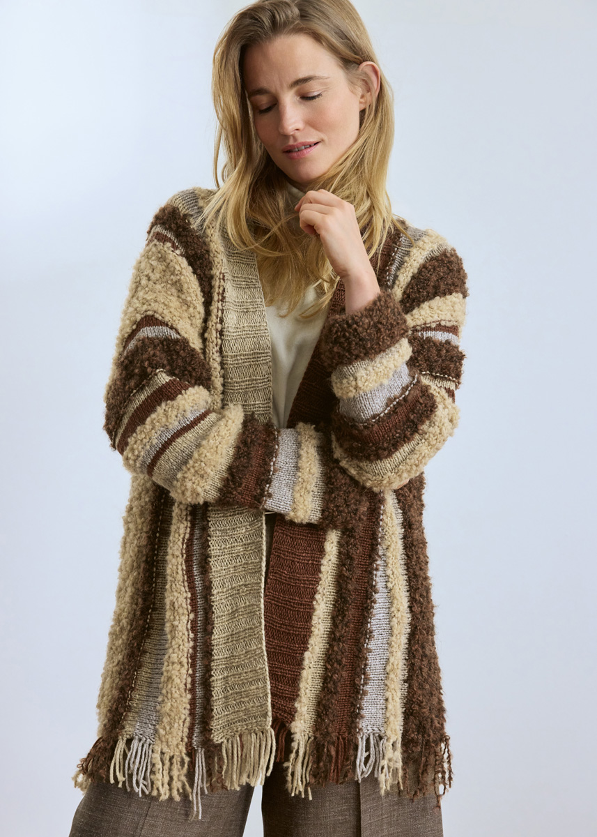 Lana Grossa DWARSGEBREID VEST Orsetto Mouliné, Orsetto & Baco Bamboo