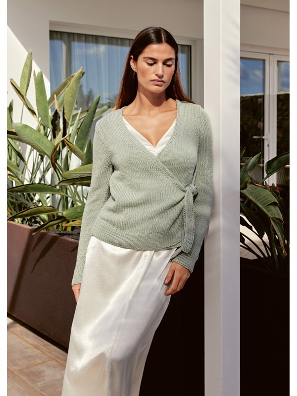 Lana Grossa GEWIKKELD VEST IN TRICOTSTEEK Organico