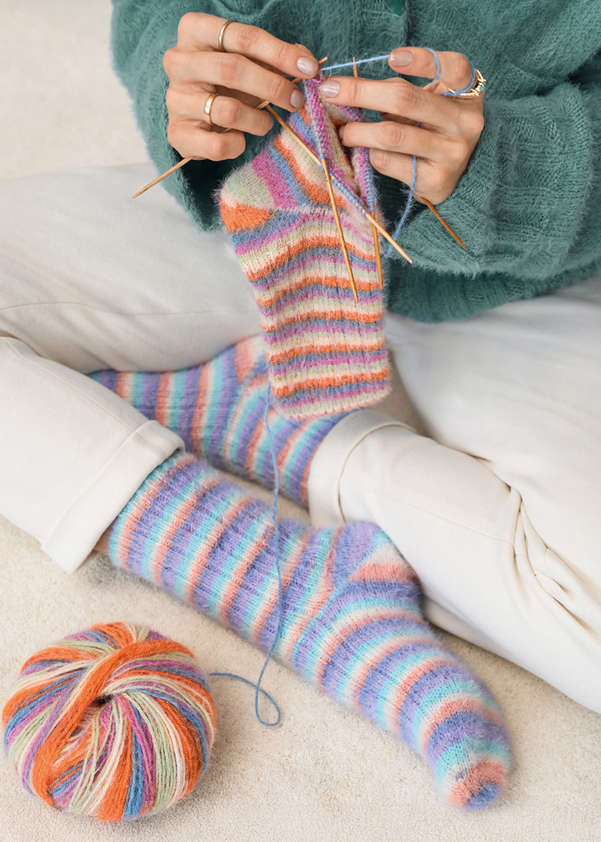 BASIC SOKKEN Cosy Socks Soft Stripes van Lana Grossa