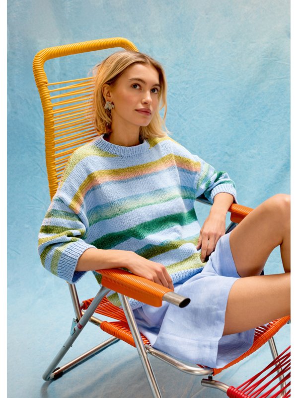 Lana Grossa GESTREEPT TRUITJE MET KORTE MOUWEN Cotonella