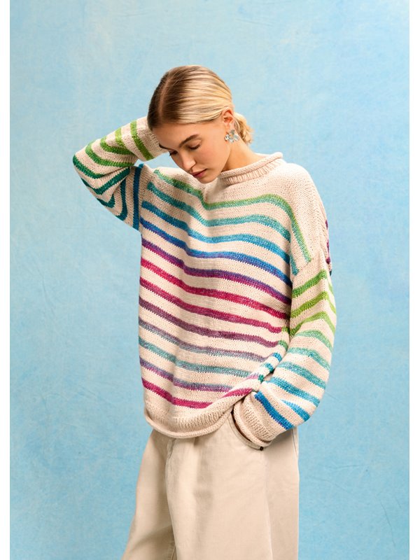 Lana Grossa GESTREEPTE TRUI Cotonella