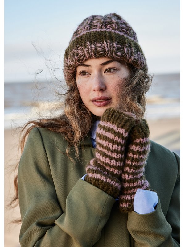 Lana Grossa GESTREEPTE VINGERLOZE HANDSCHOENEN Alpaca Moda