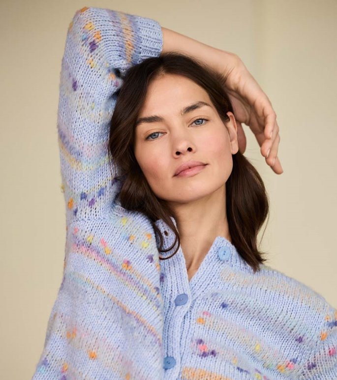 Lana Grossa VEST MET DRIEKWARTMOUW Cassata & Cool Merino