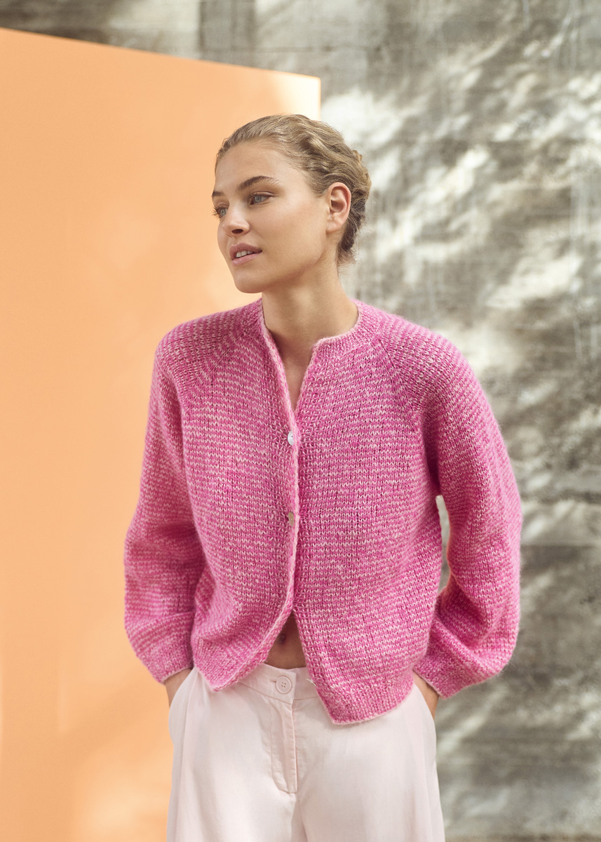 GESTREEPT VEST Setasuri van Lana Grossa