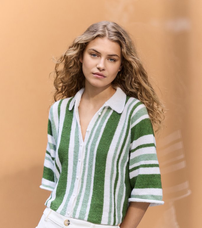 Lana Grossa POLOVEST MET STREPEN Ecopuno