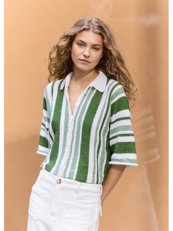 Lana Grossa POLOVEST MET STREPEN Ecopuno