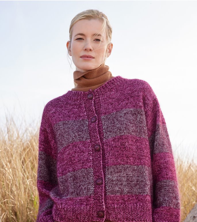 Lana Grossa VEST MET STREPEN Cool Wool Vintage & Silkhair