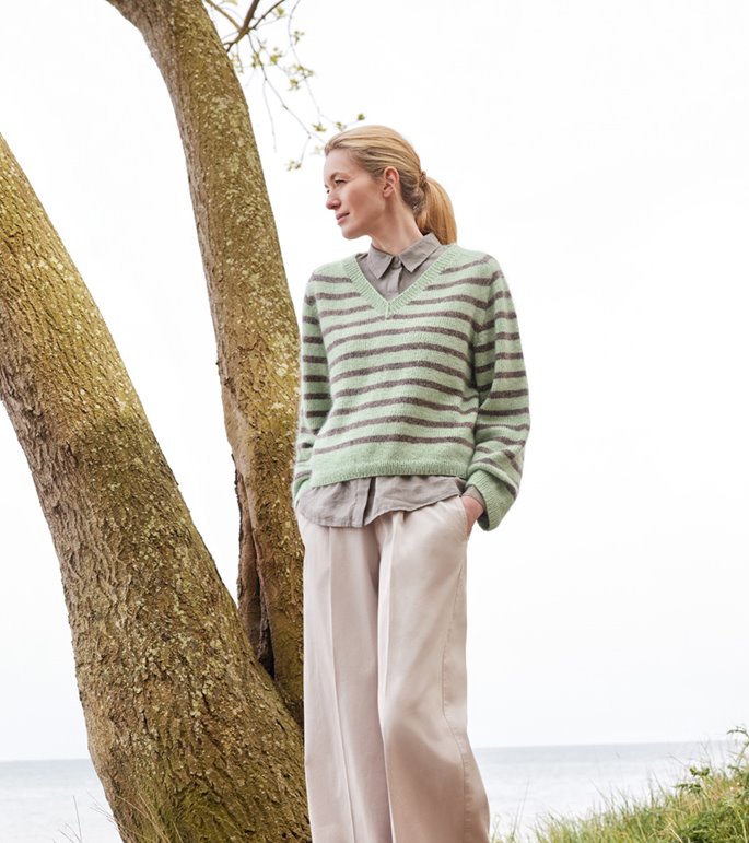 Lana Grossa GESTREEPTE TRUI Merino Superiore & Silkhair