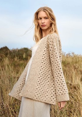 Lana Grossa VEST IN VERSPRINGEND BOOGJESGAATJESPATROON Bottoni