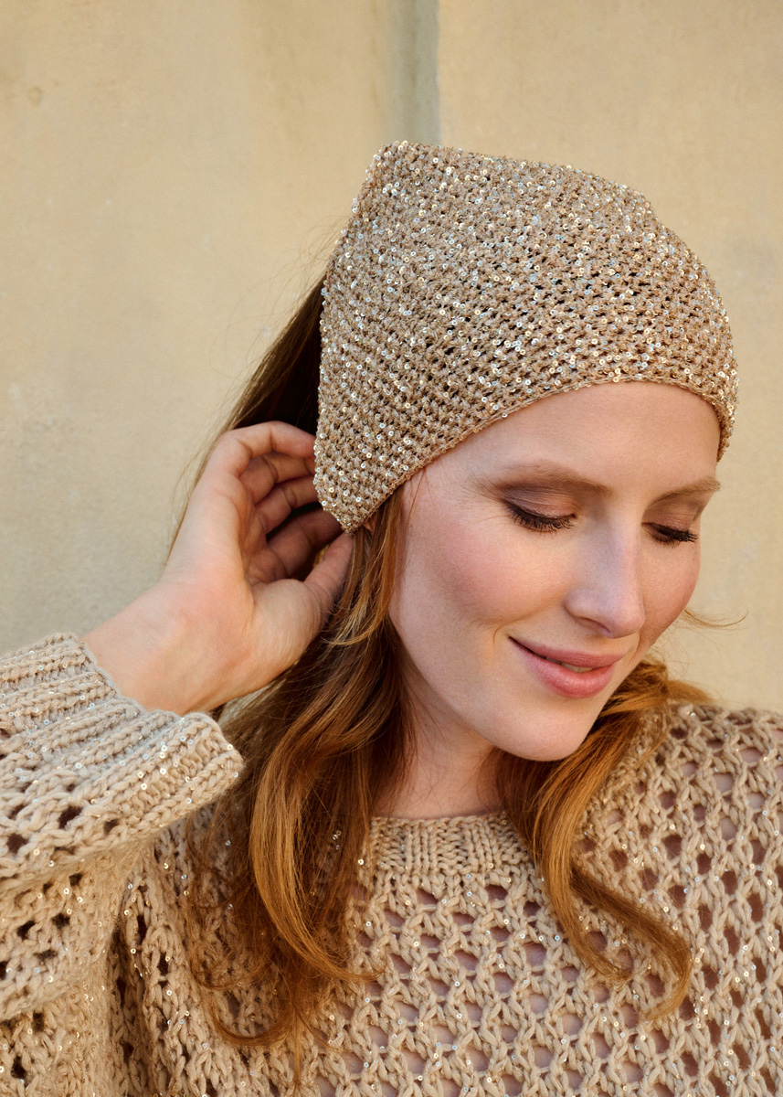 HOOFDDOEK MET PAILLETTEN Glamour van Lana Grossa