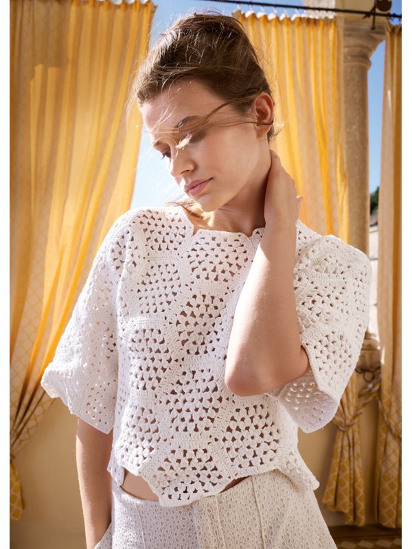 Lana Grossa TRUI MET DRIEKWARTMOUWEN Promessa