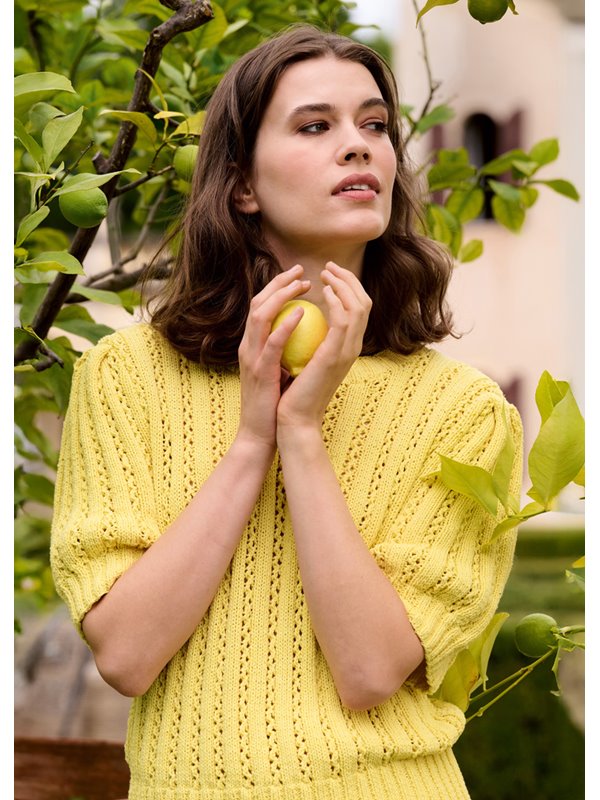 Lana Grossa TRUI IN GAATJESPATROON MET KORTE MOUWEN Gioia