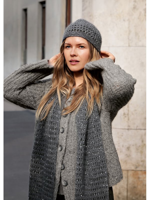 Lana Grossa SJAAL IN ROOSTERPATROON Filo di Gio & Glamour