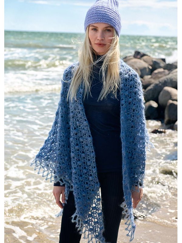 Lana Grossa GEHAAKTE STOLA Natural Superkid Tweed