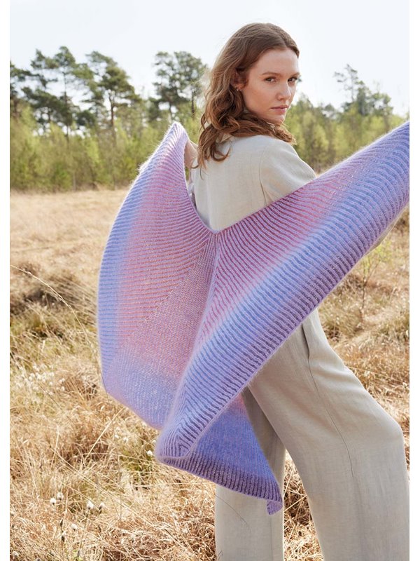 Lana Grossa PONCHODOEK Merino Lace Aquarell, Silkhair & Cool Wool Lace