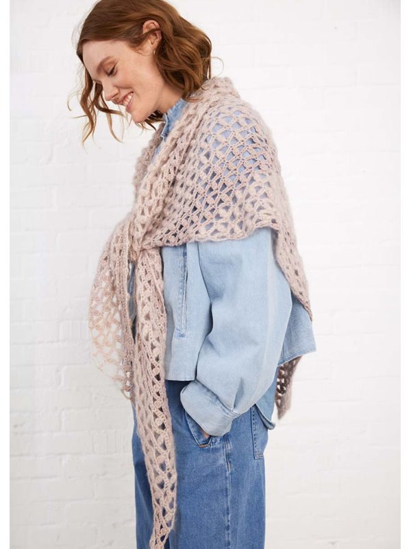 Lana Grossa GEHAAKTE STOLA Ecopuno, Silkhair & Brillino