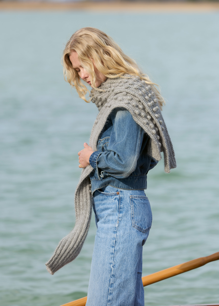 SJAAL MET KRAAG Cool Merino & Silkhair van Lana Grossa