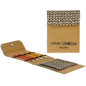 Lana Grossa  Set van naalden zonder knop Aluminium Rainbow 15 cm (bruin) 