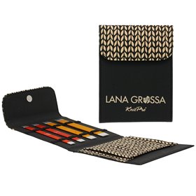 Lana Grossa  Set van naalden zonder knop Aluminium Rainbow 15 cm (zwart) 