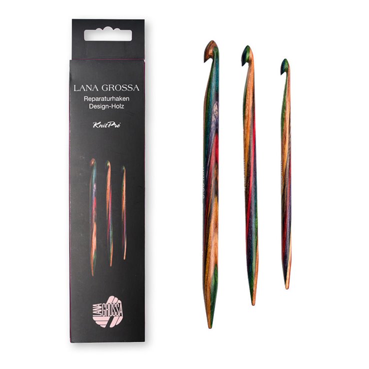 Lana Grossa Reparatiehaakset ontwerp hout
